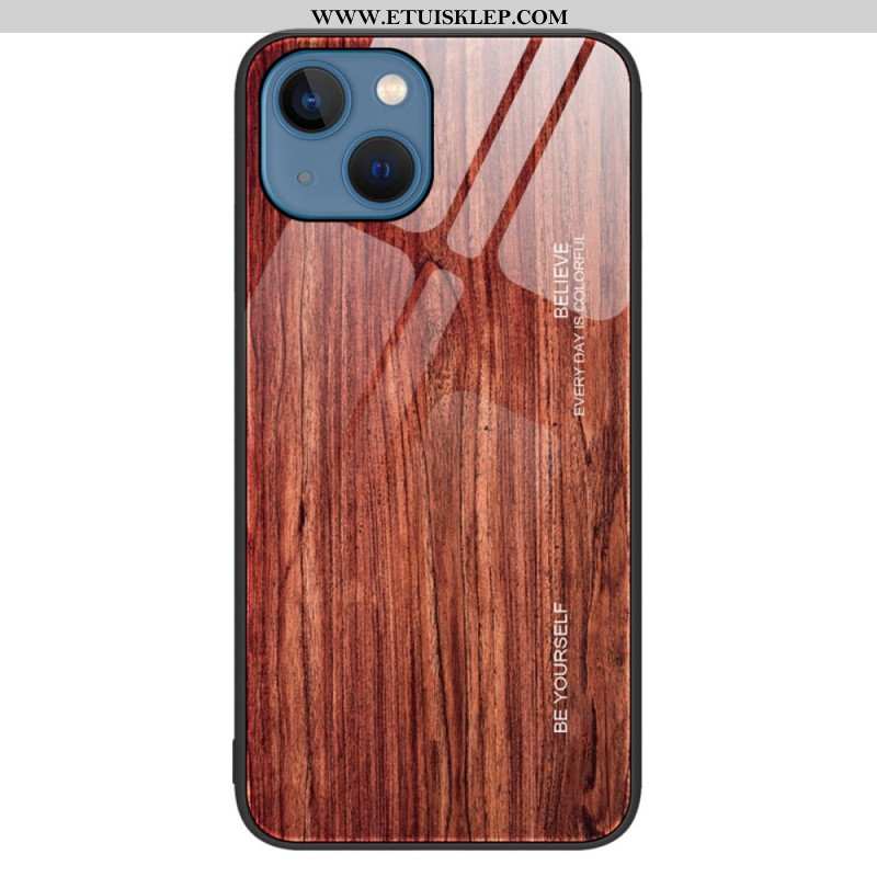 Etui do iPhone 14 Szkło Hartowane W Stylu Drewna